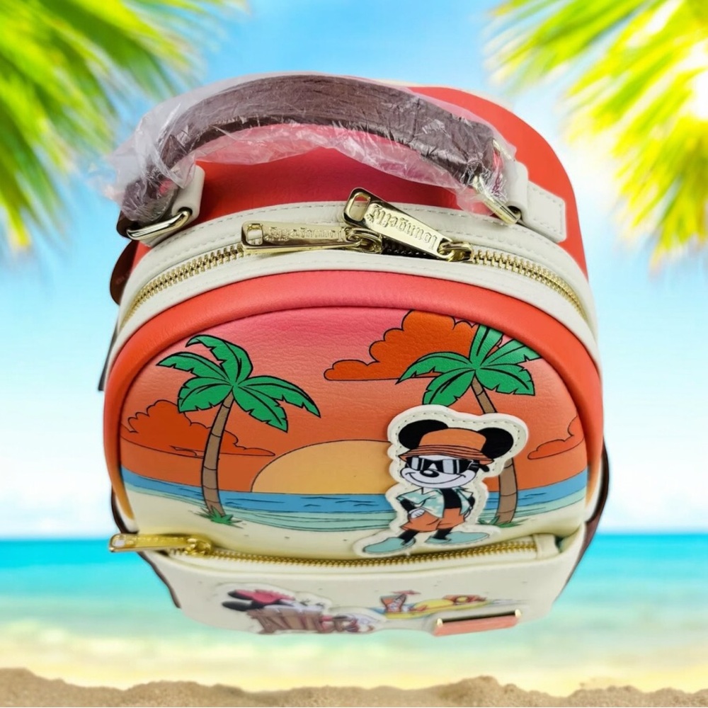 Disney Parks Mickey Minnie Summer At The Beach Loungefly Mini Backpack 2024 - Picture 4 of 6